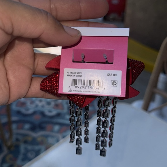 Betsey Johnson Womens Pavé Bow Earrings 🎀 - Picture 4 of 5